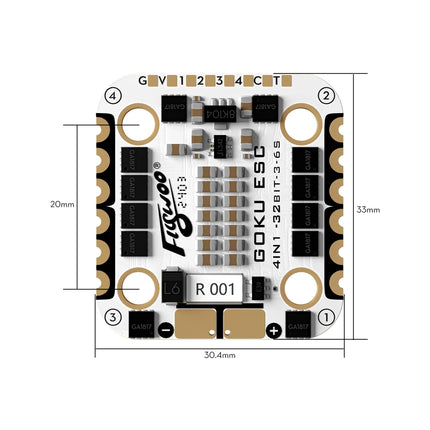 Flywoo GOKU F722 Pro Mini V2 45A 32Bit 128K 20X20 Stack Plug&Play O4 / O4 Pro