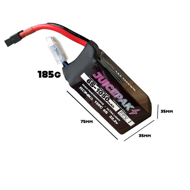 Juicepak Bonka 1050mAh 6S 150C Lipo Battery (185g) image 1